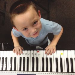 AESD student at keyboard