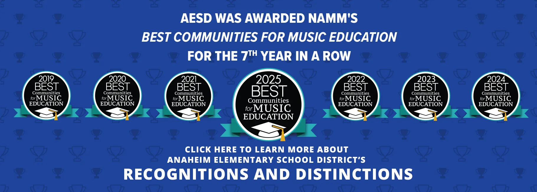 AESD awarded NAMM's best communities for music education for the 7th year in a row