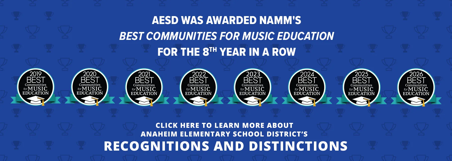 AESD awarded NAMM's best communities for music education for the 8th year in a row